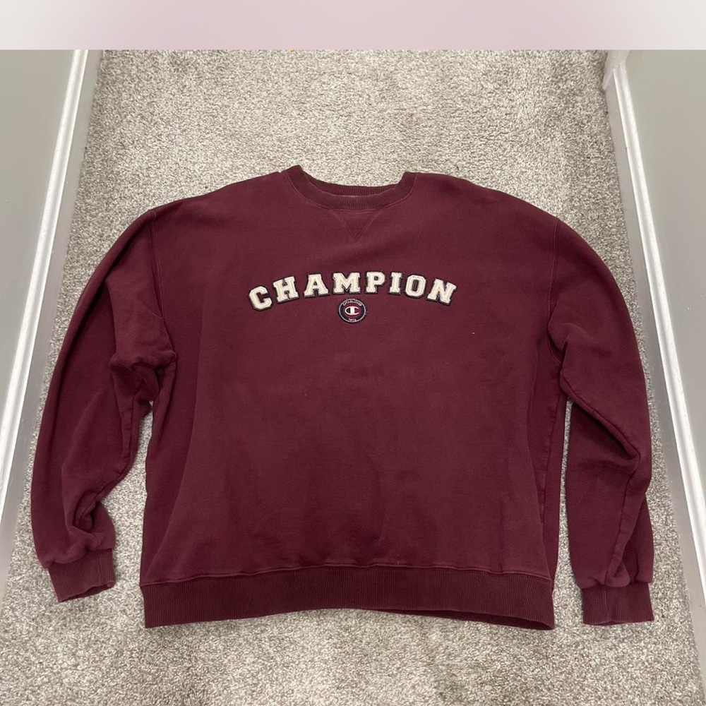 Champion Men's Burgundy Crewneck Sweater
